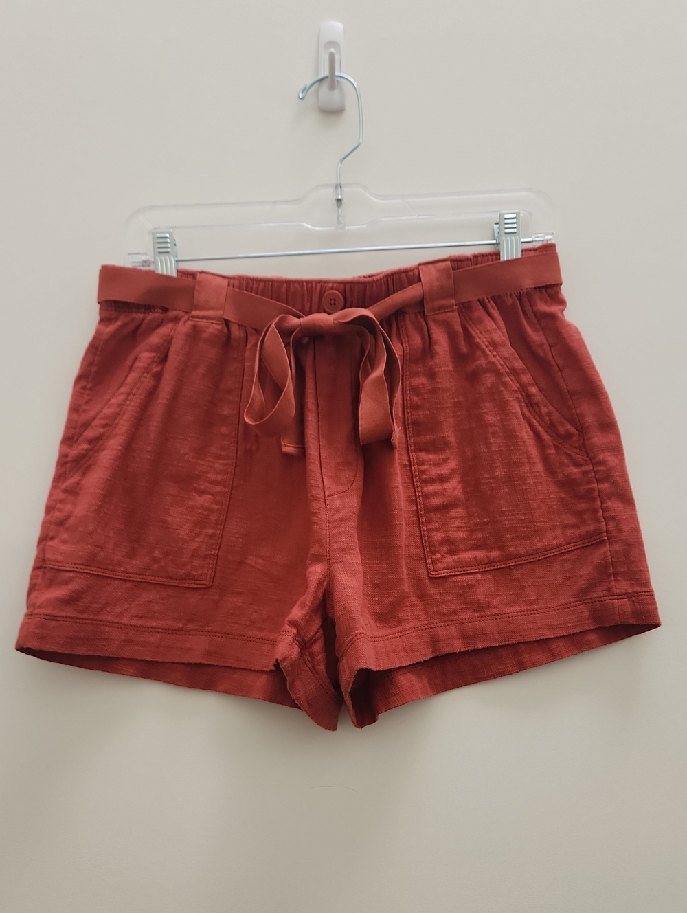 aerie Brick Red High Waist Tie Shorts